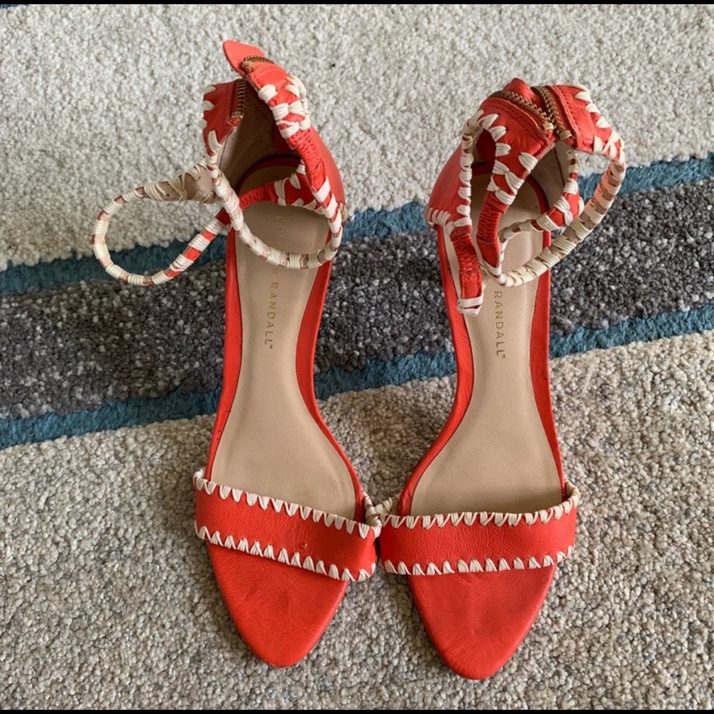 Loeffler Randall Ankle Strap Coral Sandals 9.5